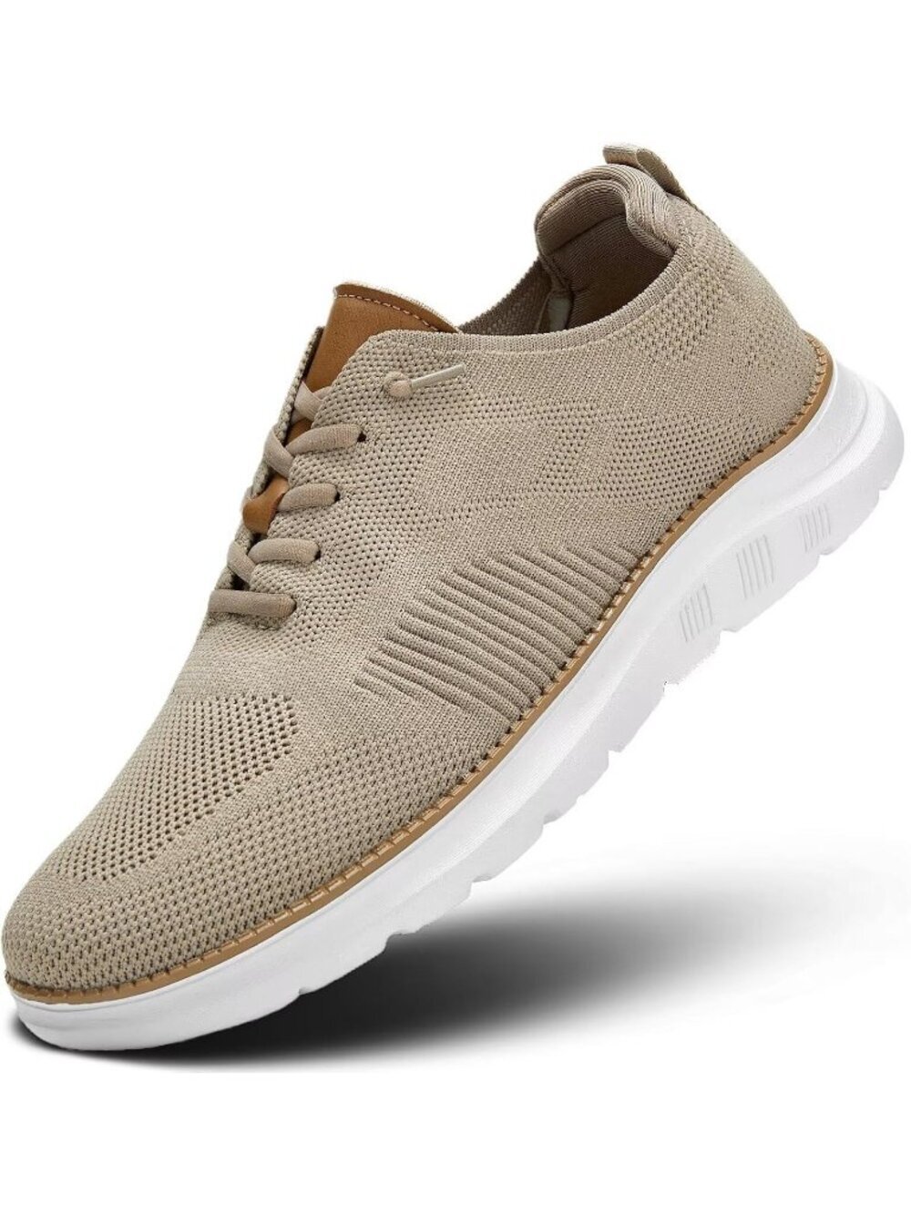 Men's Khaki Z45 Lightweight Soft Sole Lace Up Non-Slip Business Casual Sneakers